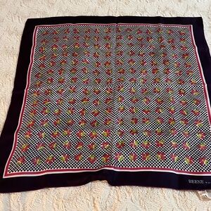 Vintage Beene bazaar Maisonaix Made In France 100% silk  26”X 26”scarf